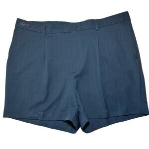 Greg Norman Shorts Mens Size 42 Blue Plaid Dress Golf Casual Pleat Front